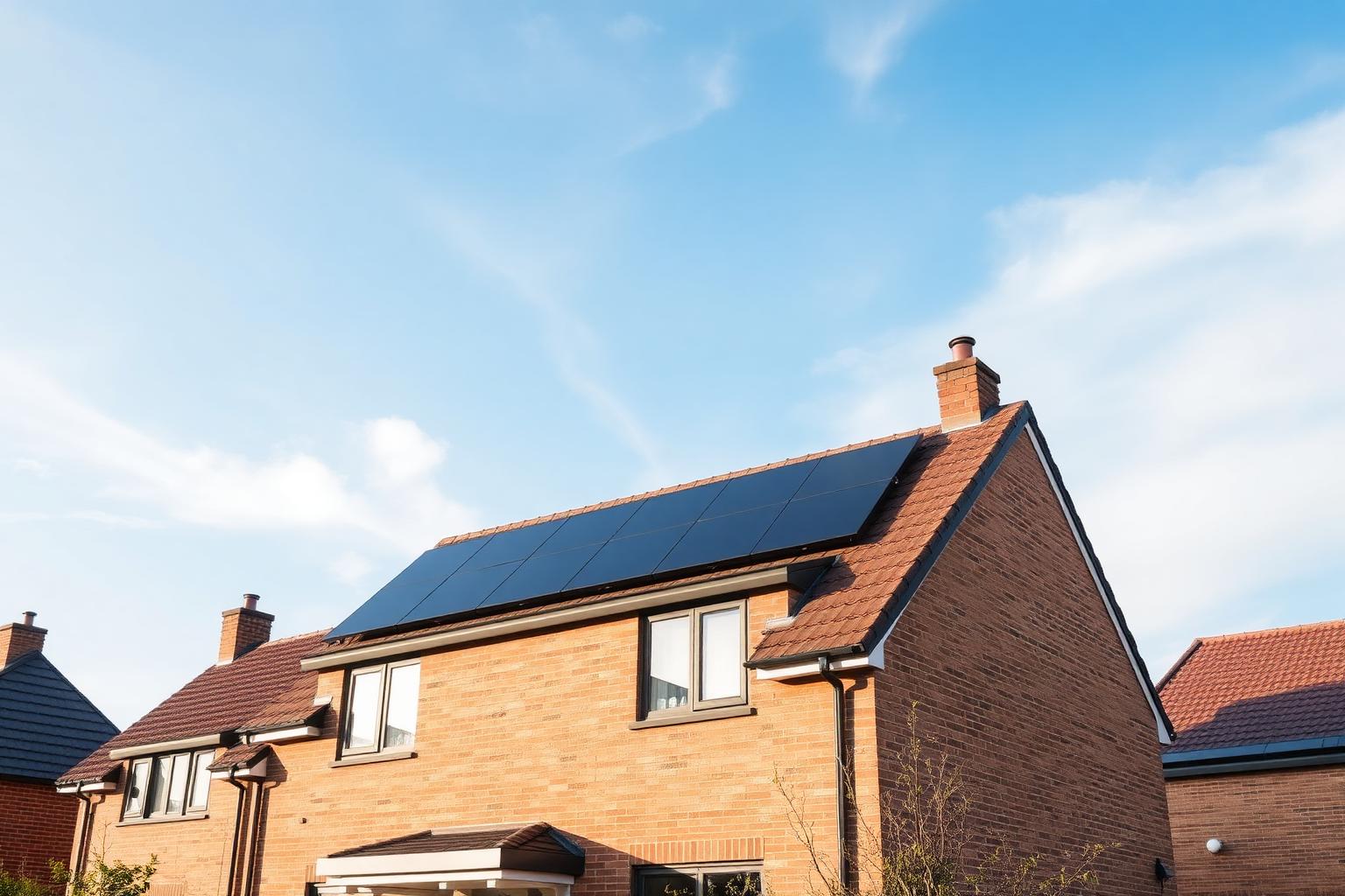 UK home with rooftop solar panels